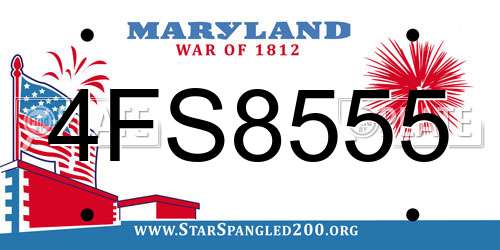 4FS8555 Maryland License Plate