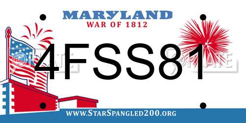 4FSS81 Maryland License Plate