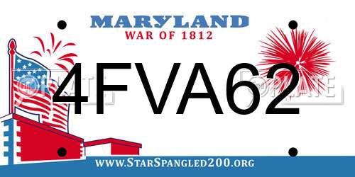 4FVA62 Maryland License Plate