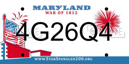 4G26Q4 Maryland License Plate
