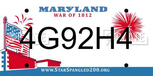 4G92H4 Maryland License Plate