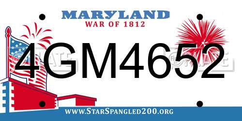 4GM4652 Maryland License Plate