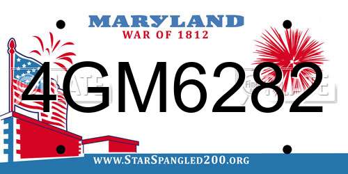 4GM6282 Maryland License Plate