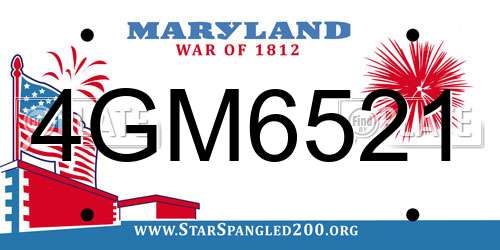 4GM6521 Maryland License Plate