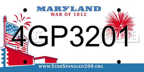 4GP3201 Maryland License Plate