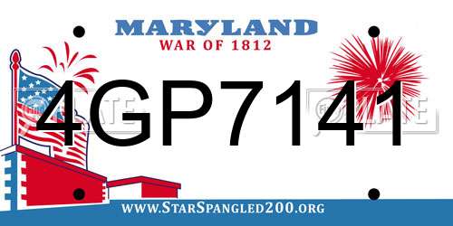 4GP7141 Maryland License Plate
