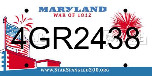 4GR2438 Maryland License Plate