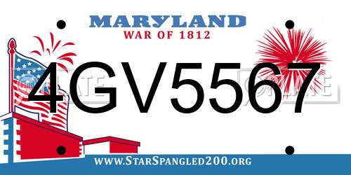 4GV5567 Maryland License Plate