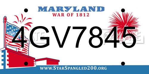 4GV7845 Maryland License Plate