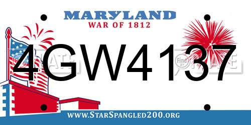 4GW4137 Maryland License Plate