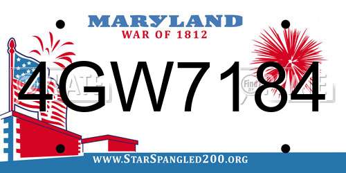 4GW7184 Maryland License Plate