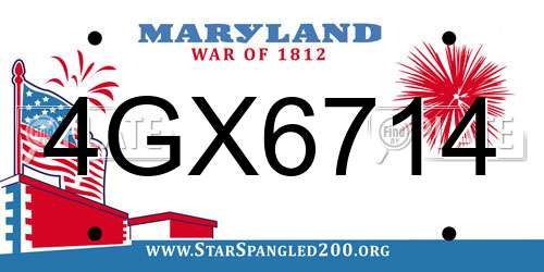 4GX6714 Maryland License Plate