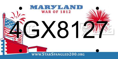 4GX8127 Maryland License Plate