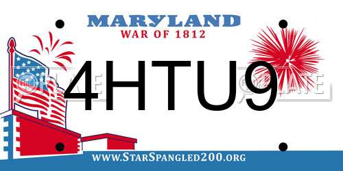 4HTU9 Maryland License Plate