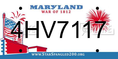 4HV7117 Maryland License Plate