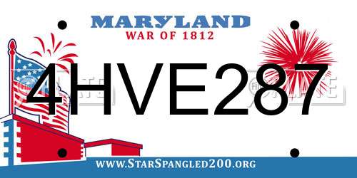 4HVE287 Maryland License Plate