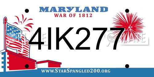 4IK277 Maryland License Plate