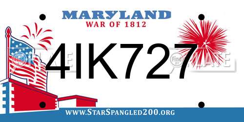 4IK727 Maryland License Plate