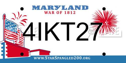 4IKT27 Maryland License Plate