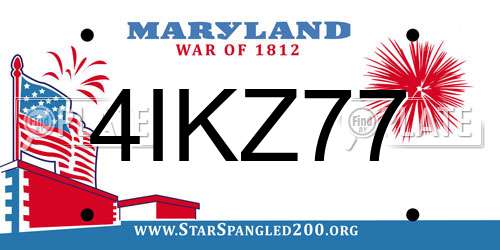 4IKZ77 Maryland License Plate
