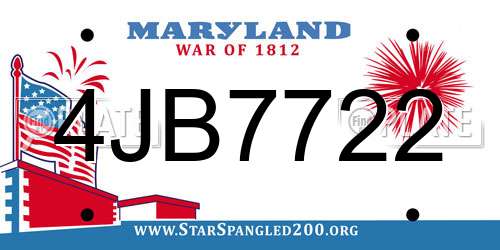 4JB7722 Maryland License Plate