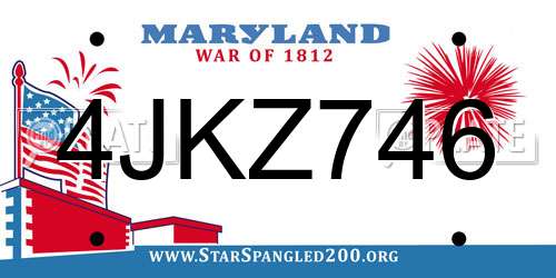 4JKZ746 Maryland License Plate