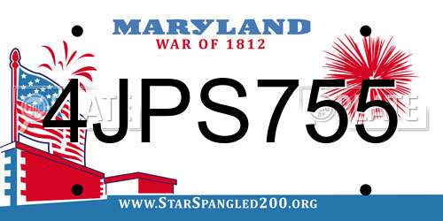 4JPS755 Maryland License Plate