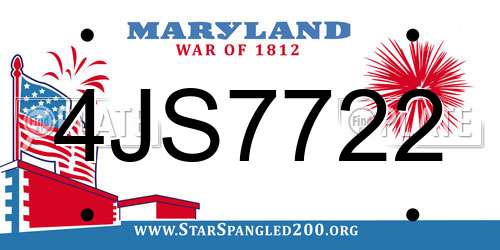 4JS7722 Maryland License Plate