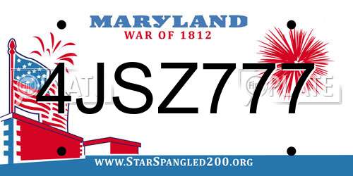 4JSZ777 Maryland License Plate