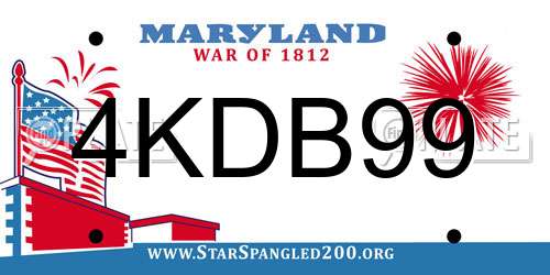 4KDB99 Maryland License Plate