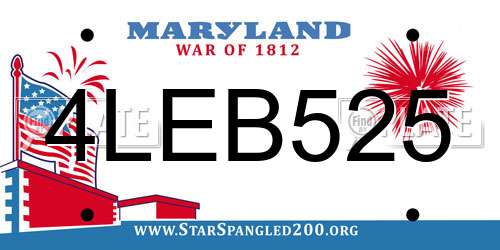 4LEB525 Maryland License Plate