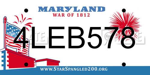 4LEB578 Maryland License Plate