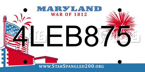 4LEB875 Maryland License Plate