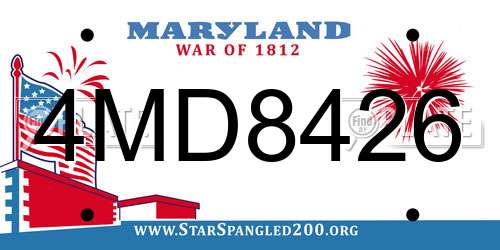 4MD8426 Maryland License Plate