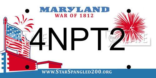 4NPT2 Maryland License Plate