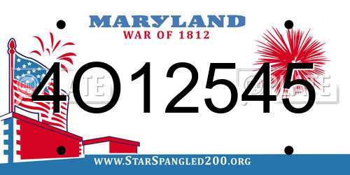4O12545 Maryland License Plate