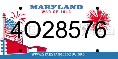 4O28576 Maryland License Plate