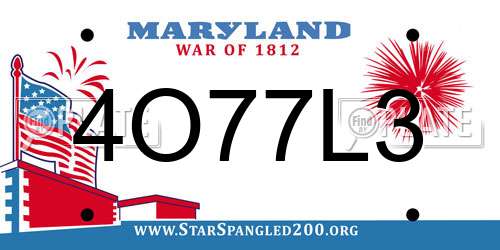 4O77L3 Maryland License Plate