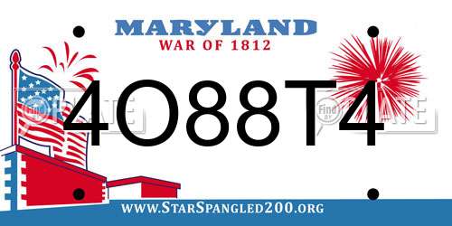 4O88T4 Maryland License Plate