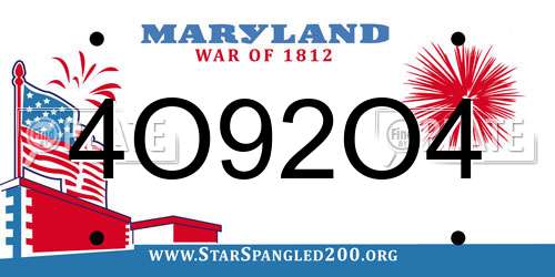 4O92O4 Maryland License Plate