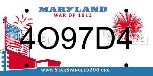 4O97D4 Maryland License Plate