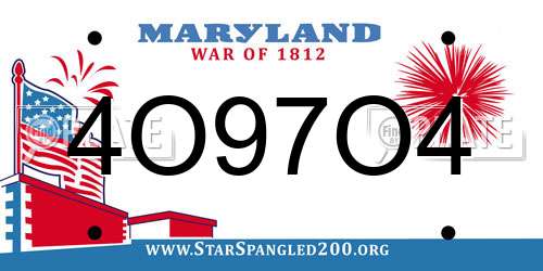 4O97O4 Maryland License Plate