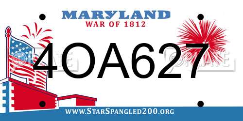 4OA627 Maryland License Plate