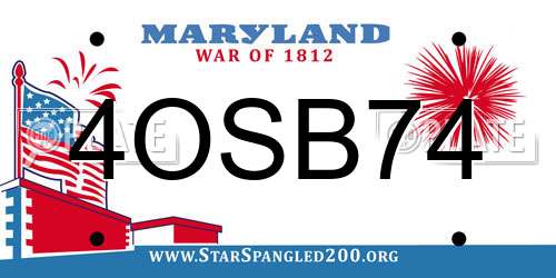 4OSB74 Maryland License Plate