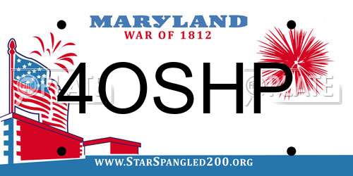 4OSHP Maryland License Plate