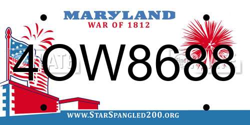 4OW8688 Maryland License Plate