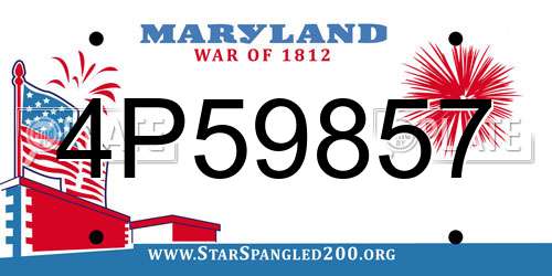 4P59857 Maryland License Plate