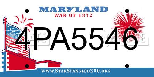 4PA5546 Maryland License Plate