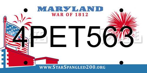 4PET563 Maryland License Plate