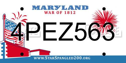 4PEZ563 Maryland License Plate